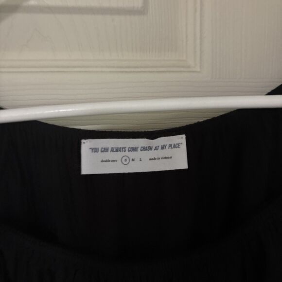 You Can Always Come Crash At My Place Off Shoulder Black Blouse Size Small - Picture 2 of 5